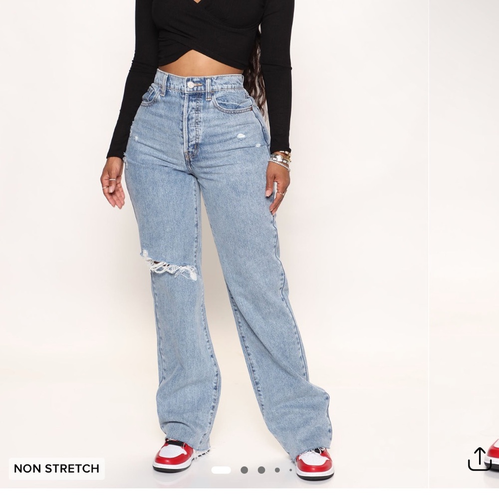 Topanga 90s ripped Women's Ripped Straight Leg Jeans - Blue